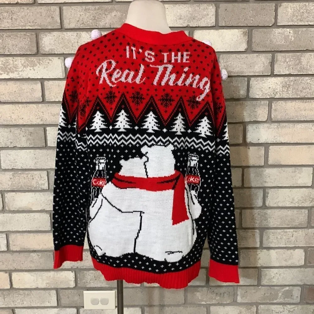 RARE VINTAGE. Coca Cola cardigan women large